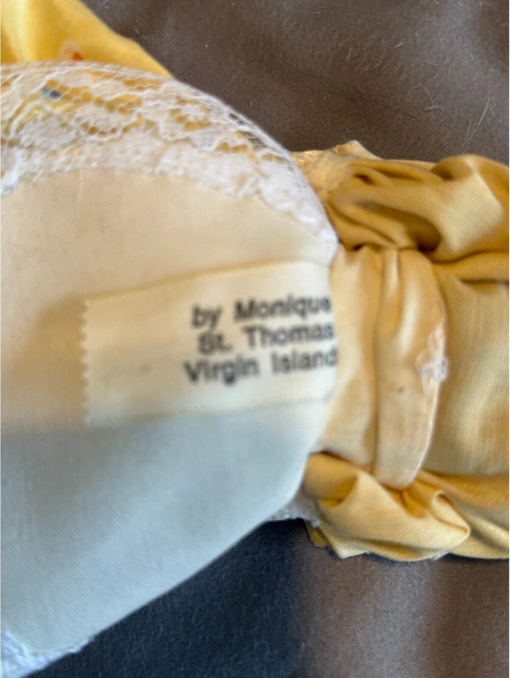 Vintage Monique St. Thomas Virgin Islands Doll Caribbean Costume Yellow Dress He